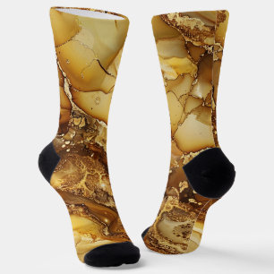 Creative Gold Marble Design Socks