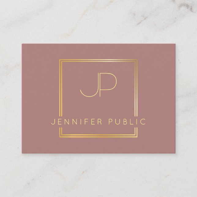 Creative Gold Monogram Modern Template Luxury Business Card (Front)