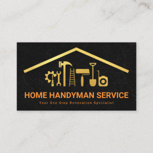 Creative Gold Rooftop Handyman Tools #ZazzleMade Business Card