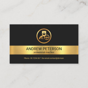 Creative Gold Stripe Gold Chauffeur Driver Logo Business Card