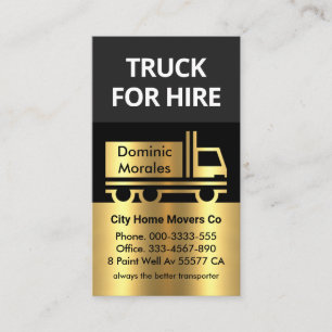 Creative Gold Truck Layers Transport Business Card