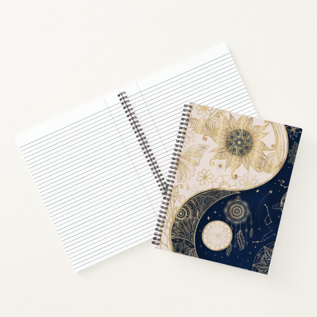 Creative Gold Yin Yang Night Day Mandala Notebook (Inside)