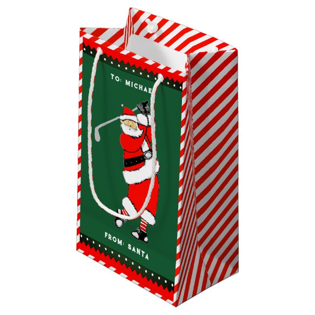 Creative Golf Christmas Small Gift Bag (Front Angled)