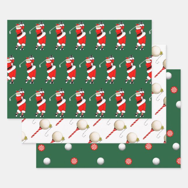 Creative Golf Christmas Wrapping Paper Sheet (Set)