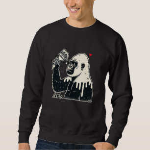 Creative Gorilla PainterCool Artistic Street Art A Sweatshirt