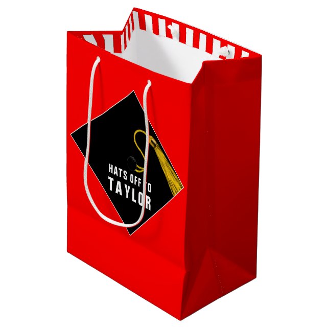 Creative Graduation Red Medium Gift Bag (Front Angled)