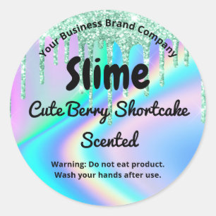 Creative Green Glitter Slime Drips Product Label