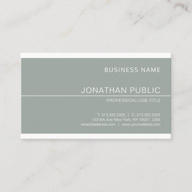 Creative Green Sleek Design Luxury Professional Business Card (Front)
