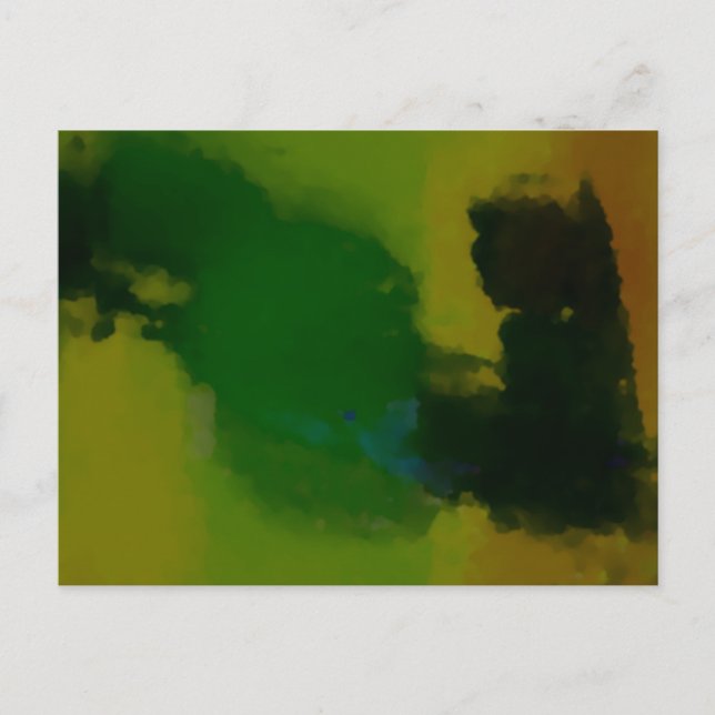 Creative Green Yellow Abstract Postcard (Front)