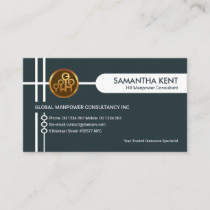 Creative Grey Crisscross Manpower Consultant Business Card