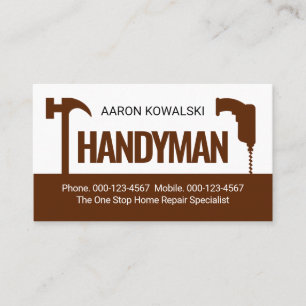 Creative Hammer Drill Home Tools Business Card