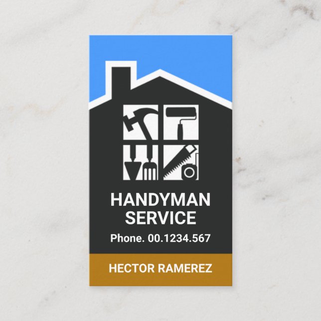 Creative Handyman Home Roof Windows Business Card (Front)