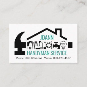 Creative Handyman Repair Hammer Roofer Business Card