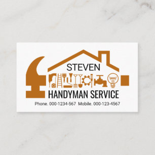 Creative Handyman Repair Hammer Roofer Business Card