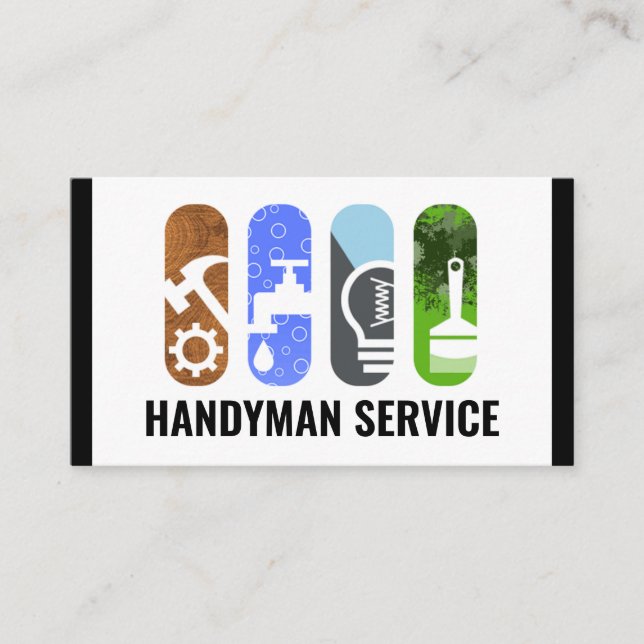 Creative Handyman Tool Panels Business Card (Front)