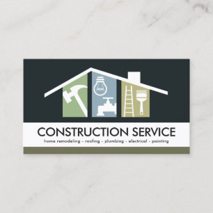 Creative Handyman Tools Building Roof Business Card