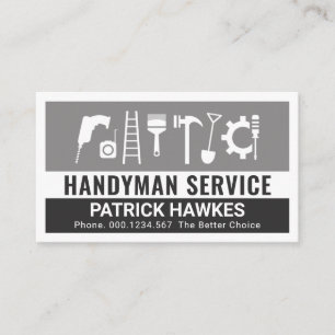 Creative Handyman Tools Grey Layers Business Card