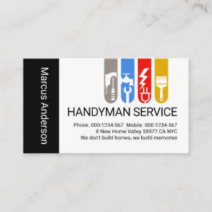 Creative Handyman Tools Tab Home Repairs Business Card