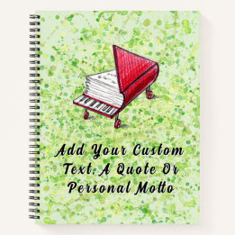 Creative Harmony Splatter Piano-Inspired Limecream Notebook