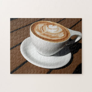 Creative heart coffee cup photo jigsaw puzzle