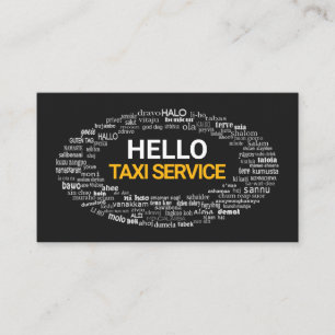 Creative Hello Language Greetings Private Driver Business Card