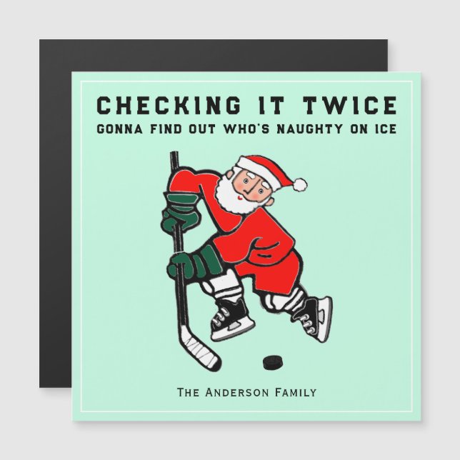 Creative Hockey Christmas Holiday Cards (Front/Back)