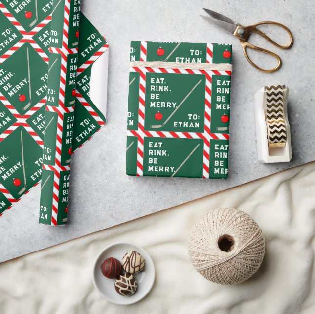 Creative Hockey Holiday Gift Wrapping Paper (Crafts)
