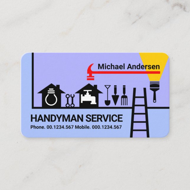 Creative Home Handyman Tools Borderline Business Card (Front)