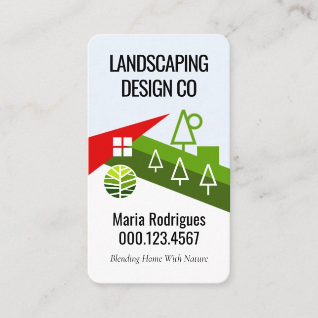 Creative Home Landscape Design Business Card (Front)