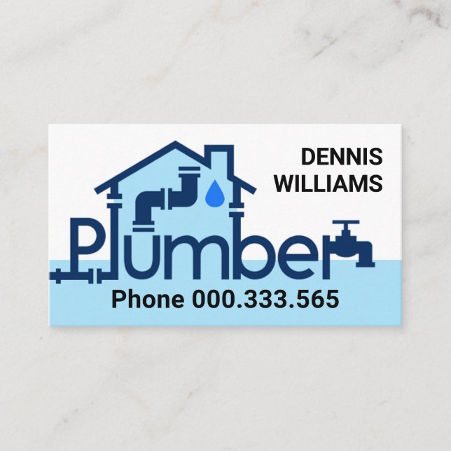 Creative Home Plumber Pipes Business Card (Front)