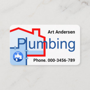 Creative Home Plumbing Pipes Leaking Faucet Business Card