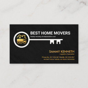 Creative House Key Gold Truck Home Moving Business Card