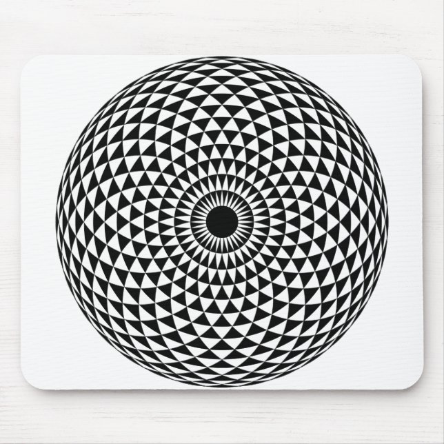 Creative Hypnotic Black and White Mouse Pad (Front)