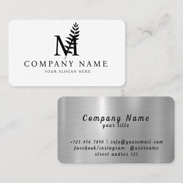 Creative Initial M Letter Vector Luxury Design Art Business Card (Front/Back)