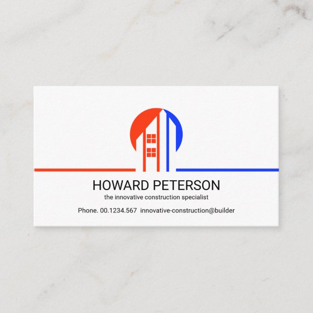 Creative Innovative Building Border Line Business Card (Front)