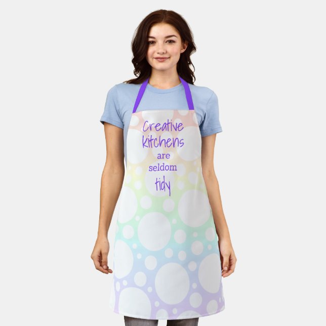Creative Kitchens are Seldom Tidy Rainbow Apron (Worn)