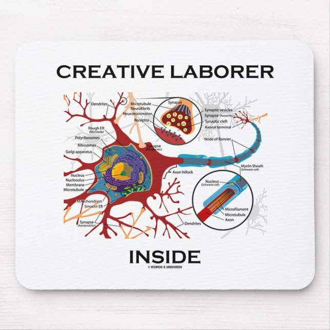 Creative Laborer Inside (Neuron / Synapse) Mouse Mat (Front)