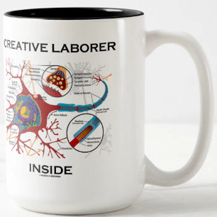 Creative Laborer Inside (Neuron / Synapse) Two-Tone Coffee Mug