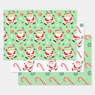 Creative Lacrosse Christmas Gift Wrapping Paper Sheet