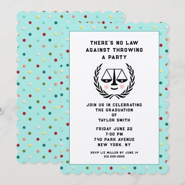 Creative Law School Grad Party Invitation (Front/Back)