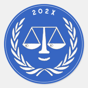 Creative Law School Graduation Classic Round Sticker