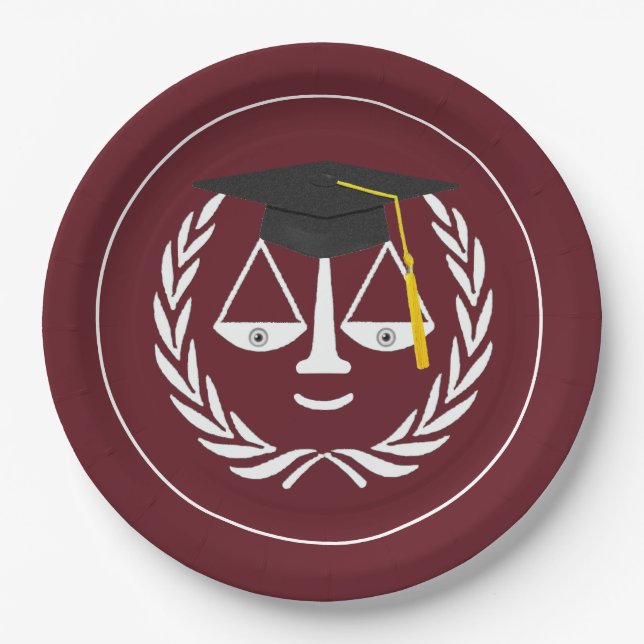 Creative Law School Graduation Paper Plate (Front)