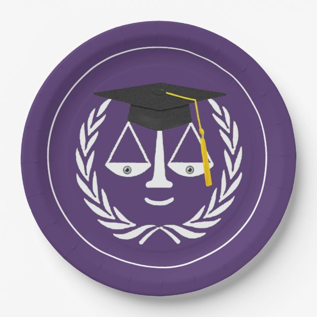 Creative Law School Graduation Paper Plate (Front)