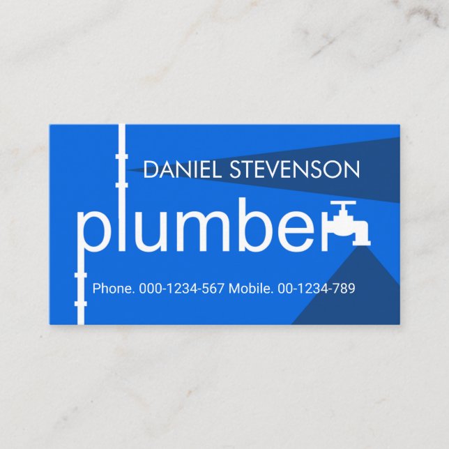 Creative Leaking Plumber Pipe Plumbing Works Business Card (Front)