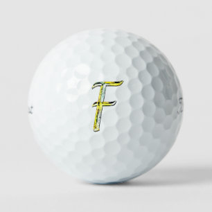 Creative Letter F Initial Monogram  Golf Balls