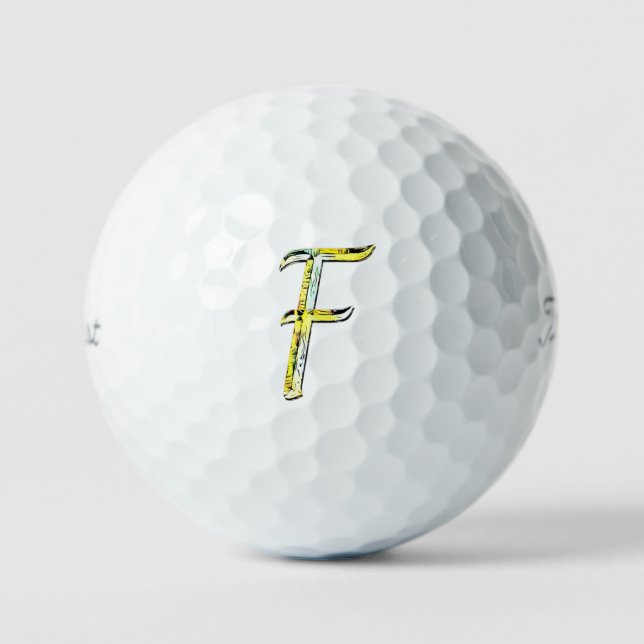 Creative Letter F Initial Monogram  Golf Balls (Front)