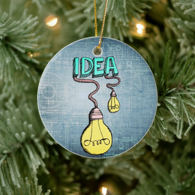 Creative Lightbulb Idea Ceramic Ornament (Tree)