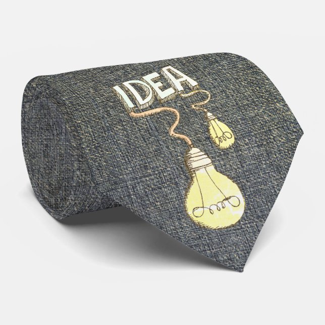 Creative Lightbulb Idea Vintage Retro  Tie (Rolled)