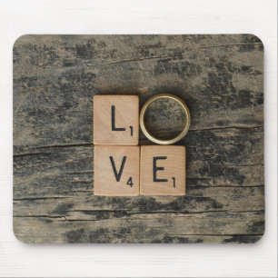 Creative Love Word with Srcabble Elements Mouse Mat