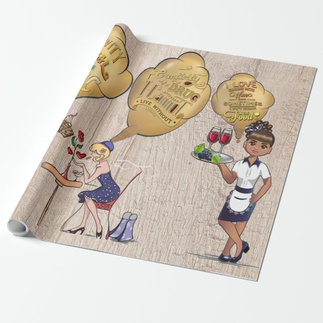 Creative Magic Break Time with Friends Wrapping Paper (Unrolled)